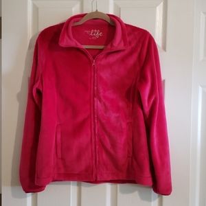 Pink velour zip up jacket